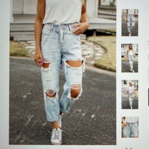 NWT Kancan Destroyed Mom Jeans Size 11/29
